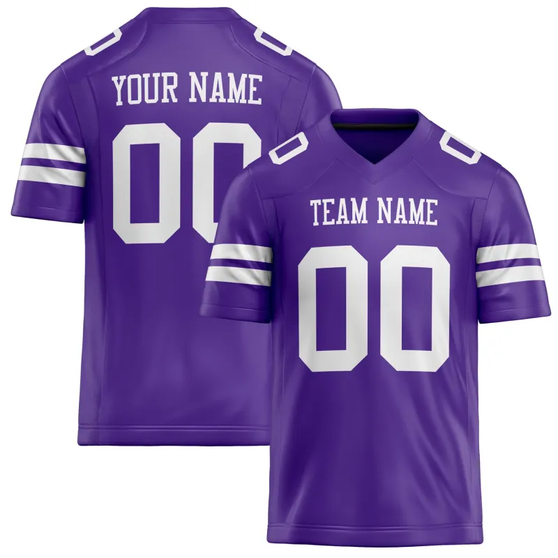 Custom Purple White Solid Colour Football Jersey sold by Tailorly