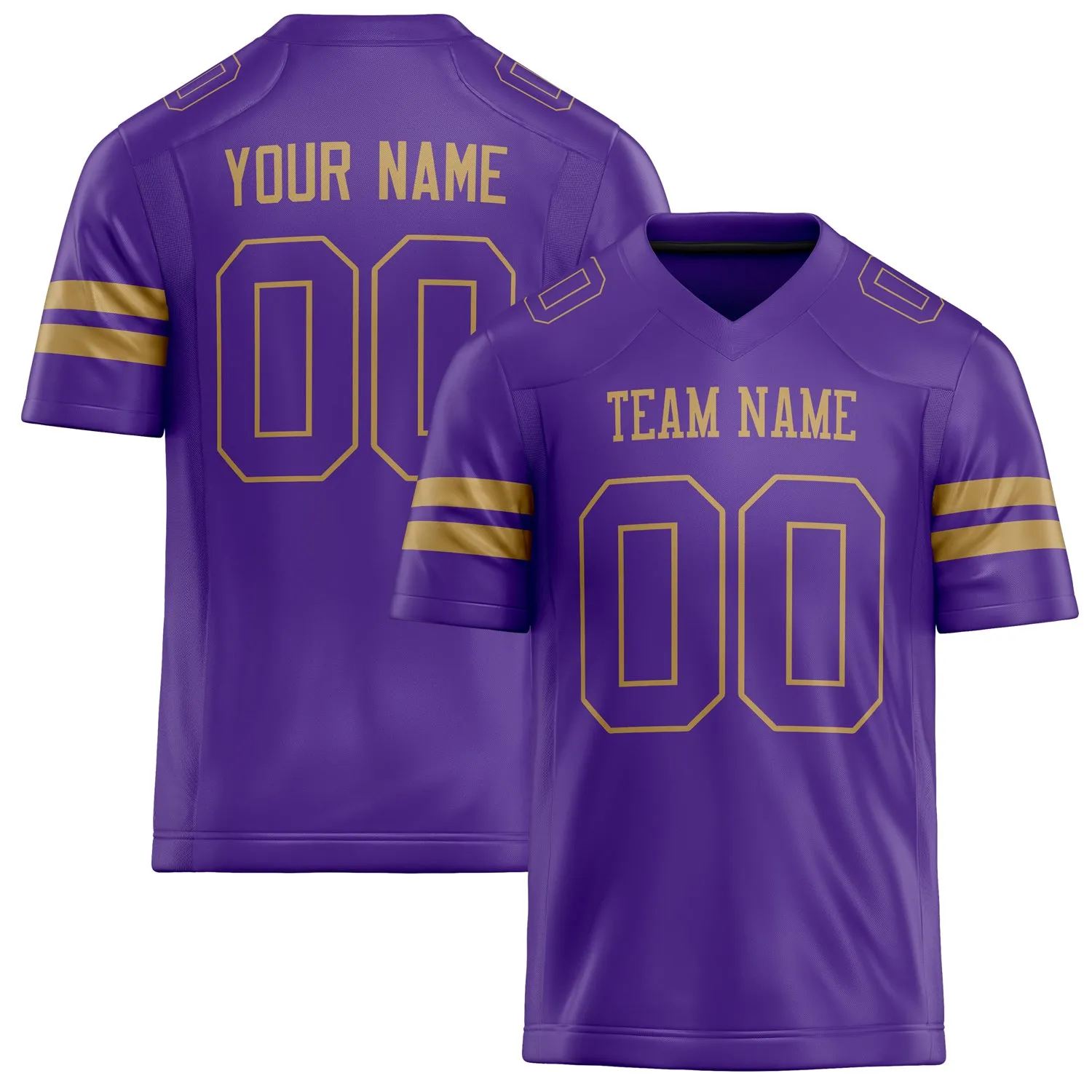 Custom Purple Old Gold Solid Colour Football Jersey sold by Tailorly