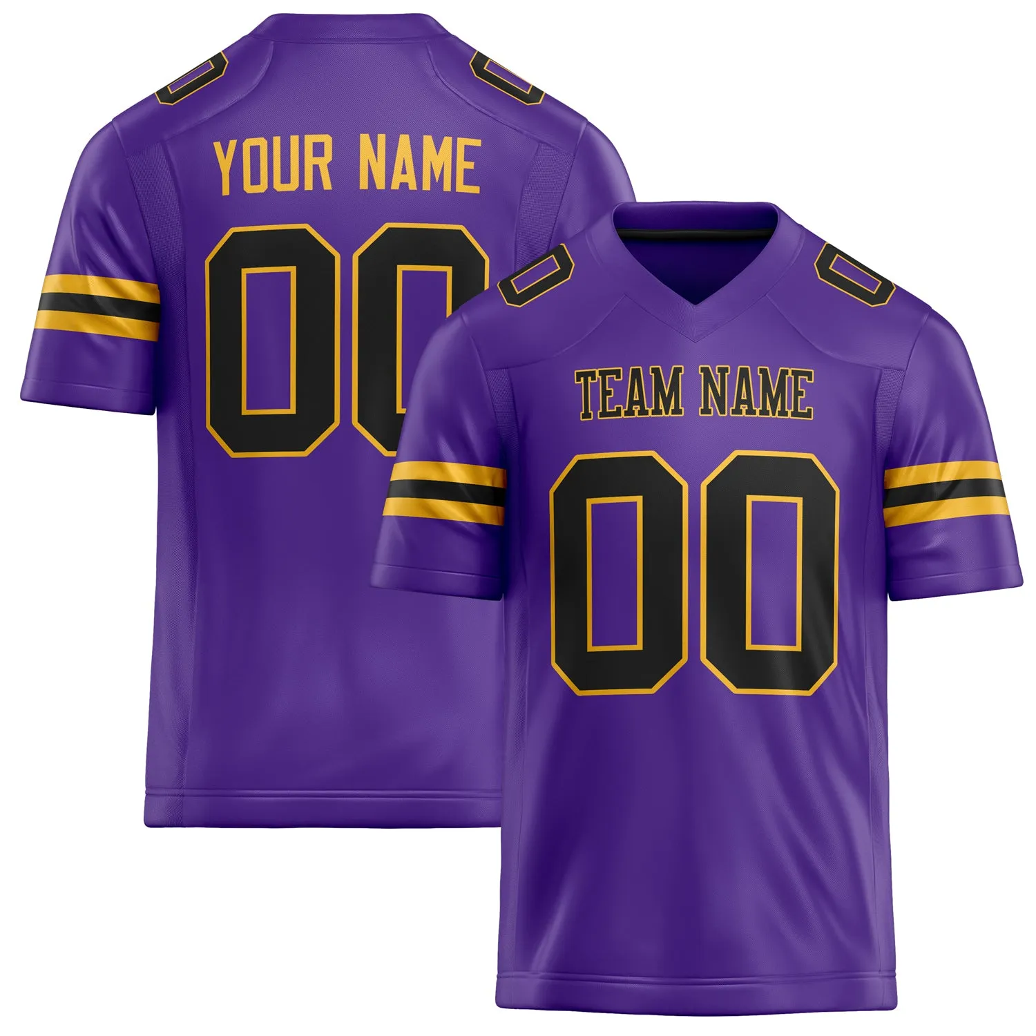 Custom Purple Black Solid Colour Football Jersey sold by Tailorly