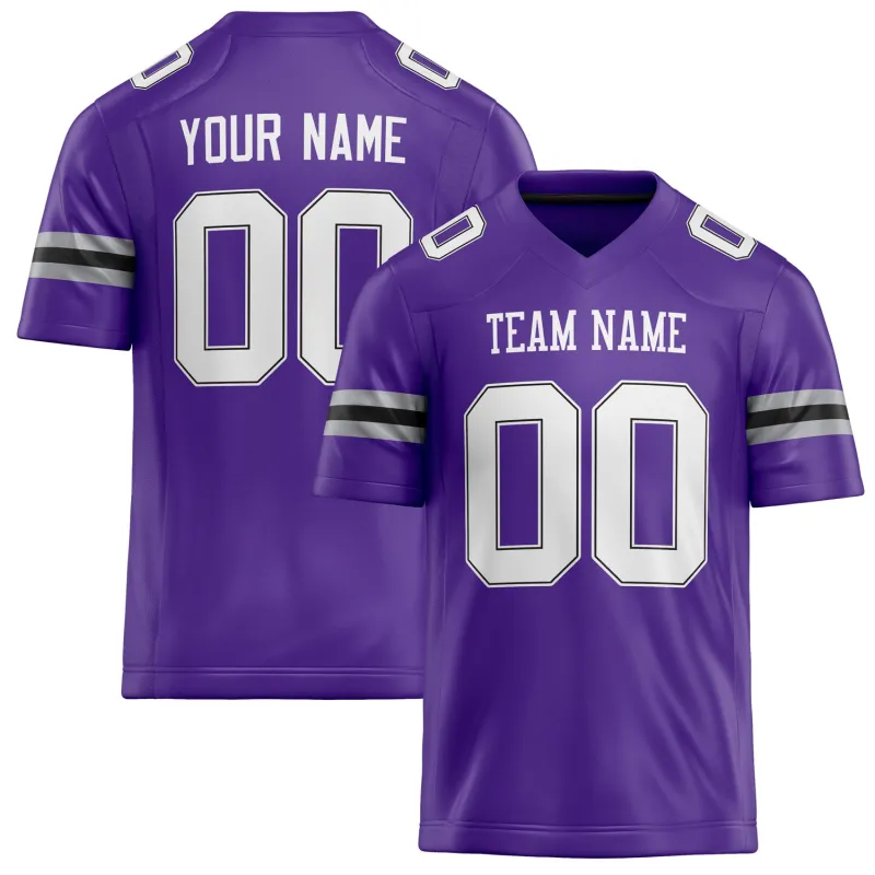 Custom Purple White Solid Colour Football Jersey sold by Tailorly