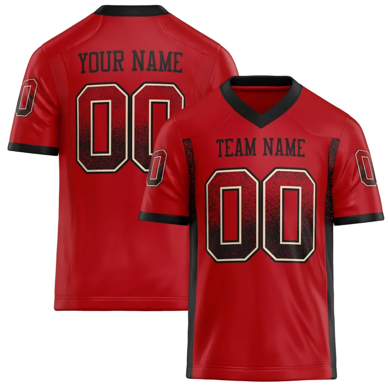Custom Red Black Solid Colour Football Jersey sold by Tailorly