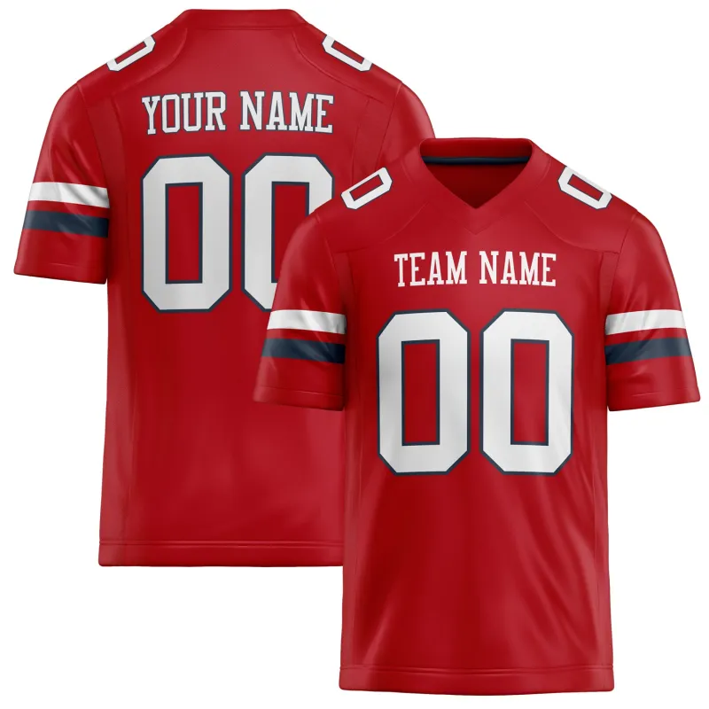 Custom Red White Solid Colour Football Jersey sold by Tailorly