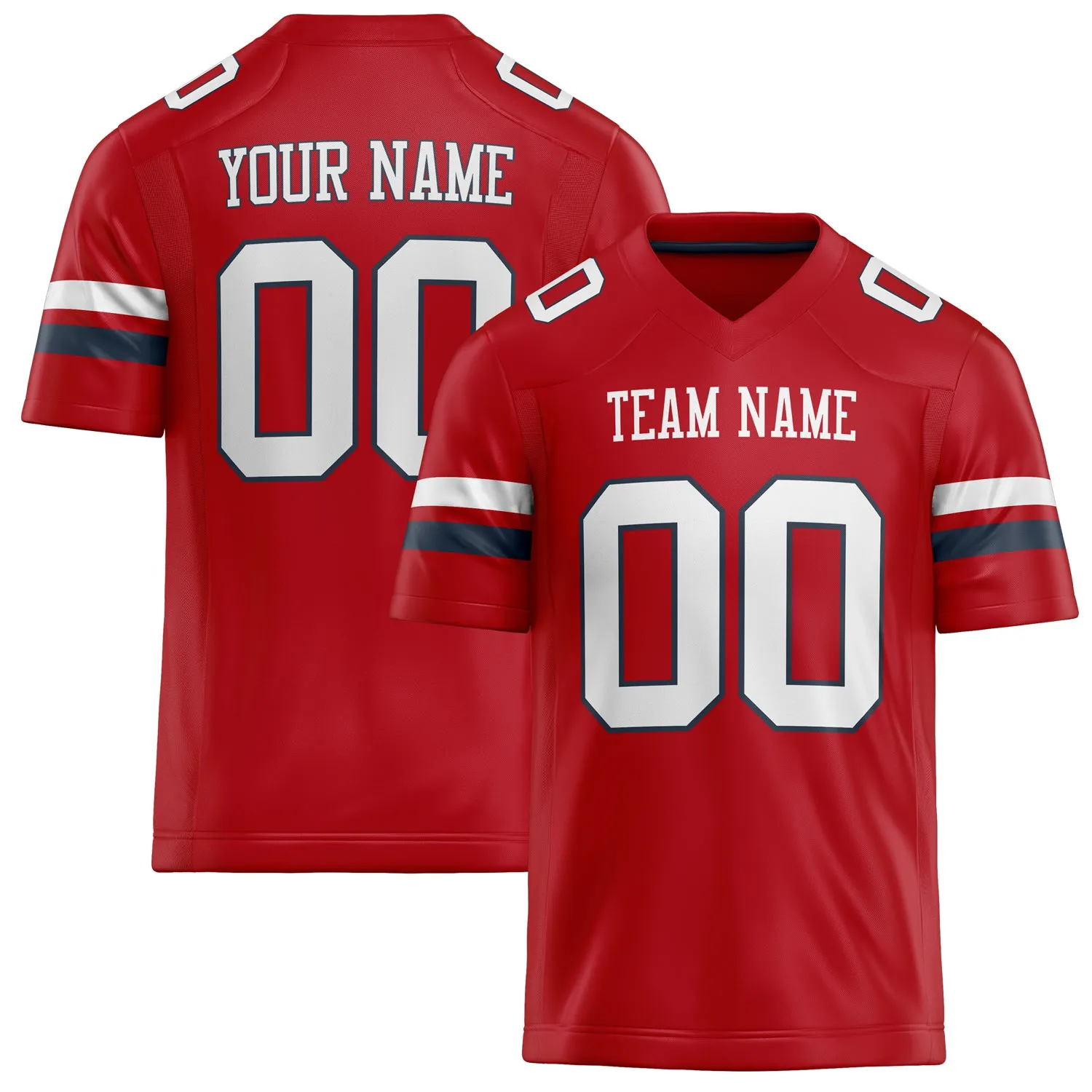 Custom Red White Solid Colour Football Jersey sold by Tailorly