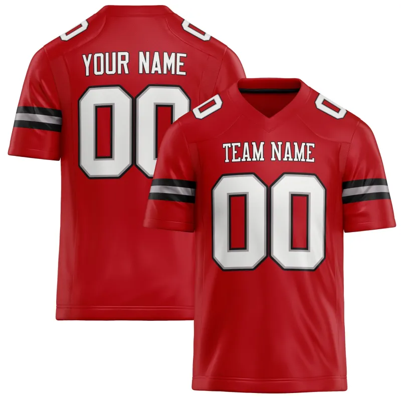 Custom Red White Solid Colour Football Jersey sold by Tailorly