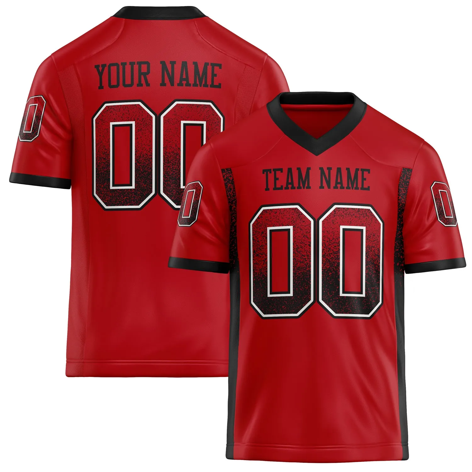 Custom Red Black Solid Colour Football Jersey sold by Tailorly