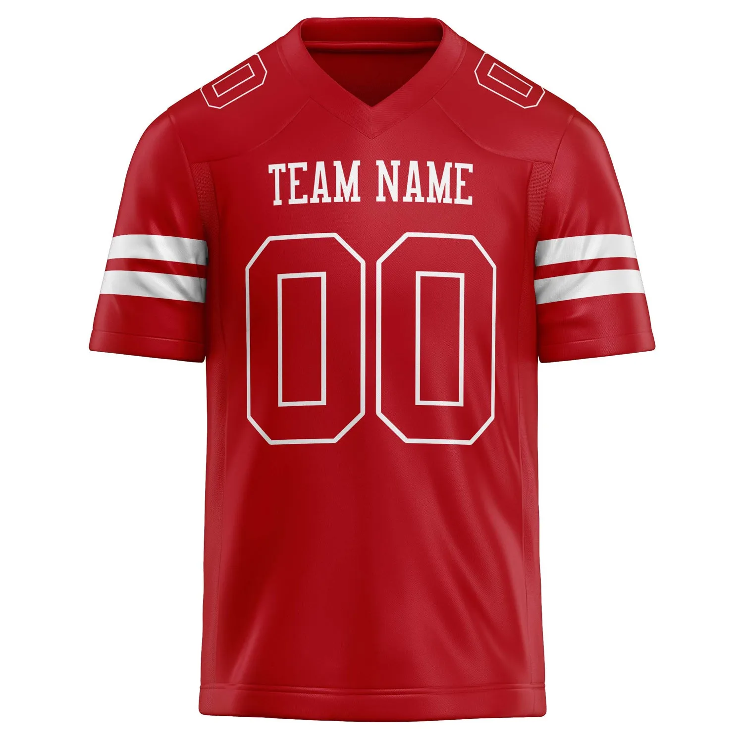 Custom Red White Solid Colour Football Jersey sold by Tailorly product image thumbnail 2