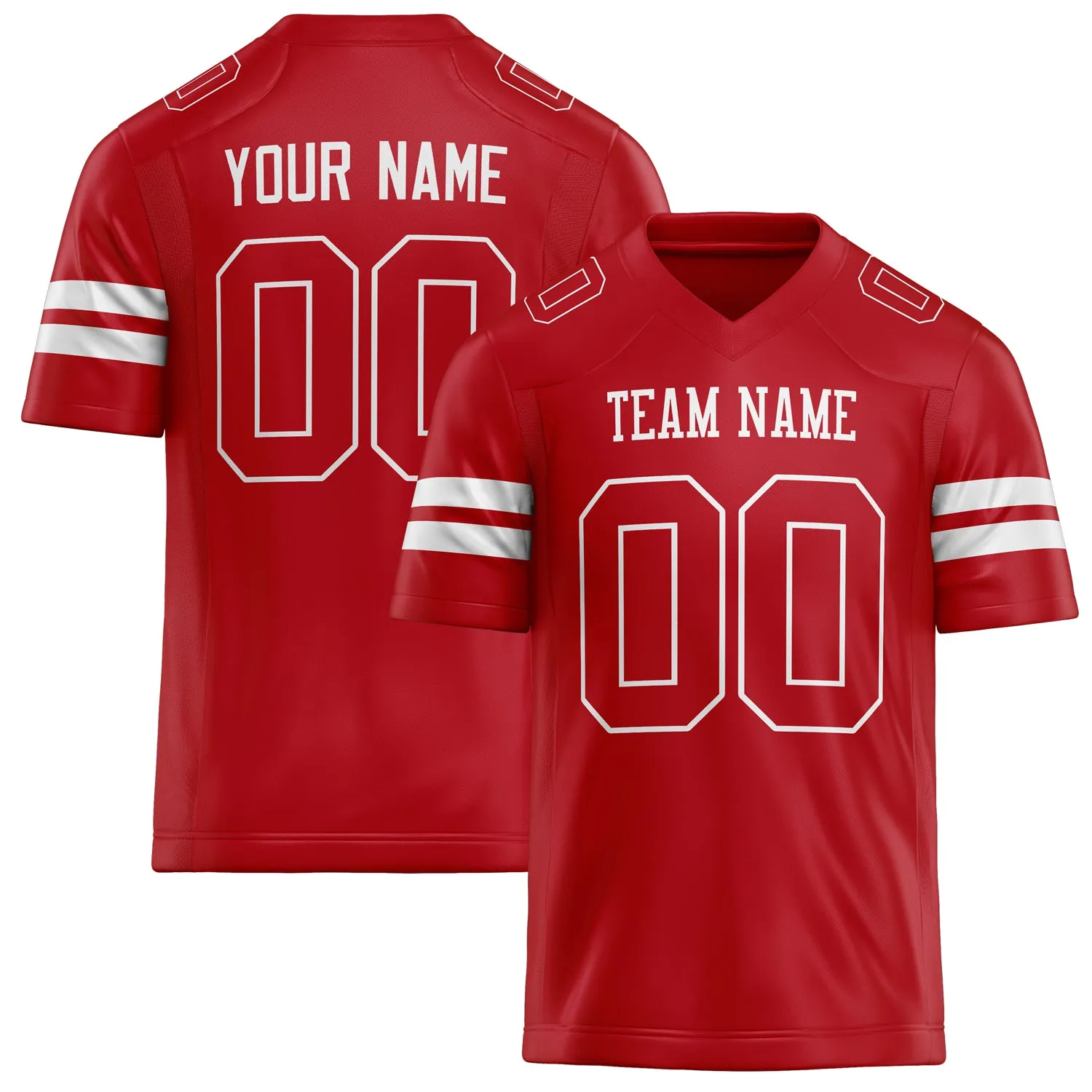Custom Red White Solid Colour Football Jersey sold by Tailorly
