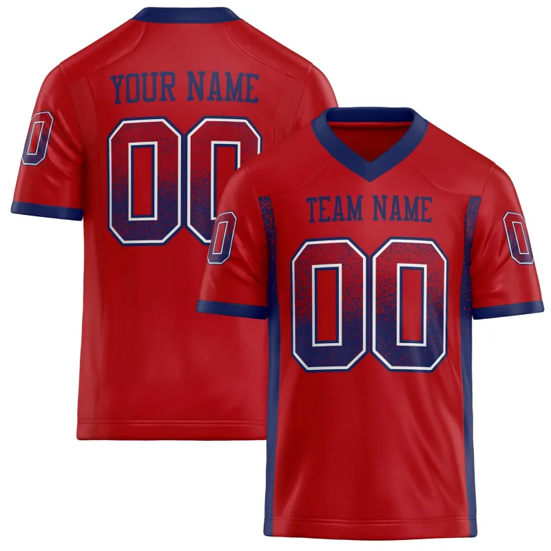 Custom Red Navy Solid Colour Football Jersey sold by Tailorly