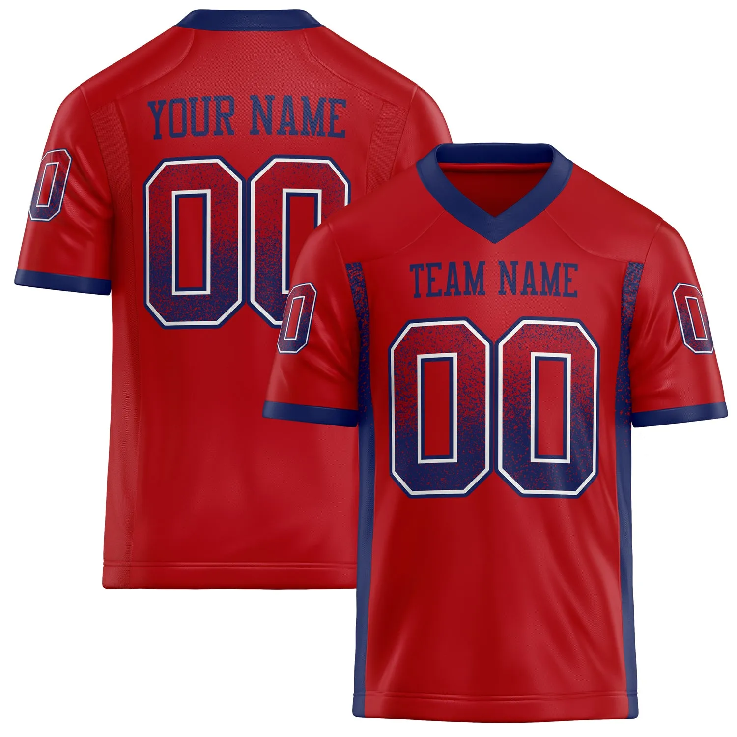 Custom Red Navy Solid Colour Football Jersey sold by Tailorly