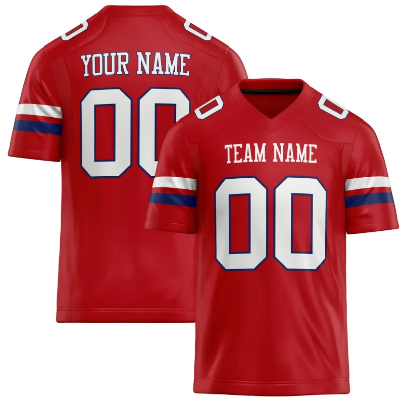 Custom Red White Solid Colour Football Jersey sold by Tailorly