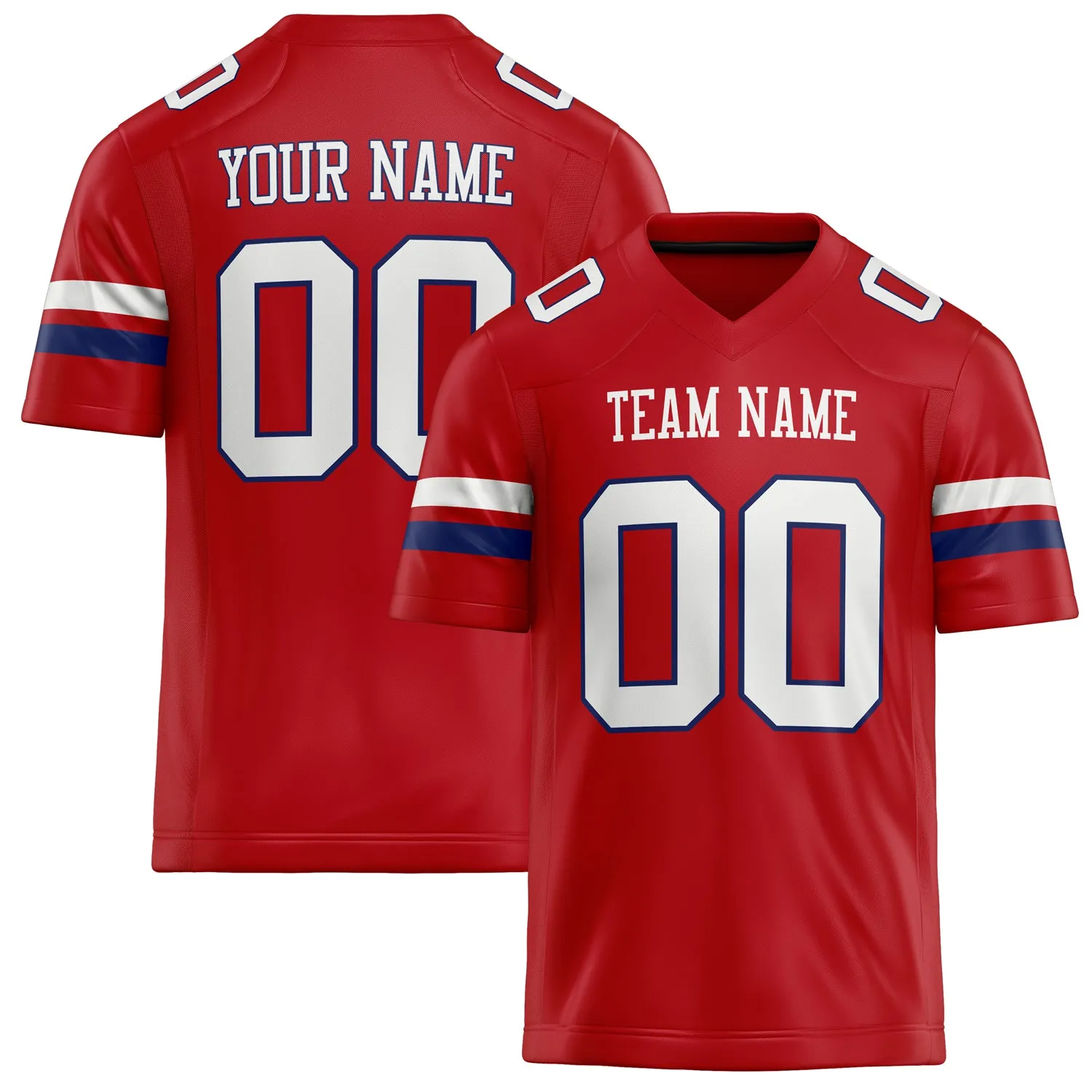Custom Red White Solid Colour Football Jersey sold by Tailorly