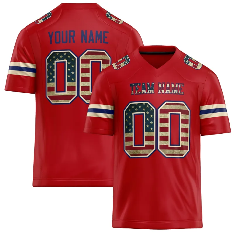 Custom Red Cream Solid Colour Football Jersey sold by Tailorly