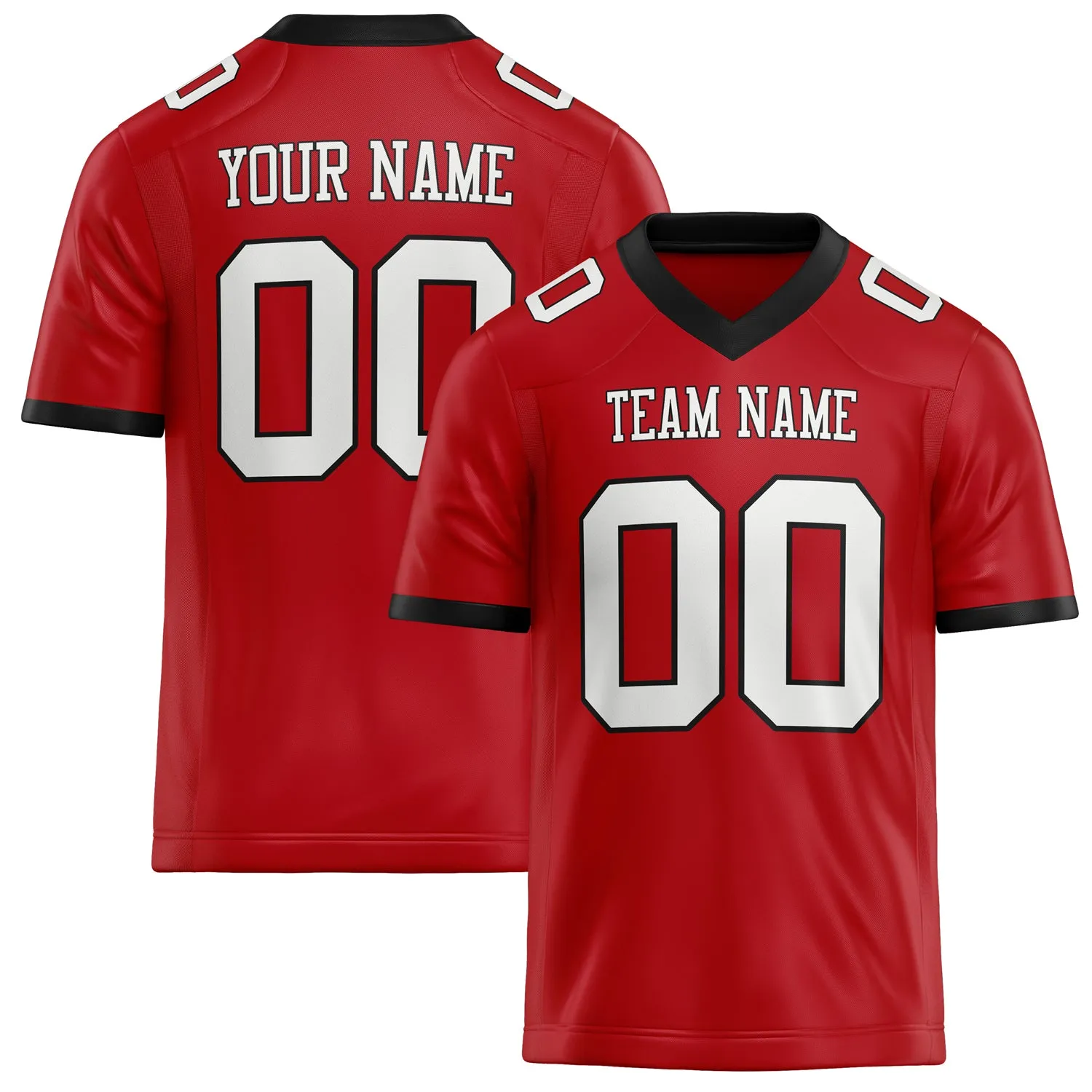 Custom Red White Solid Colour Football Jersey sold by Tailorly