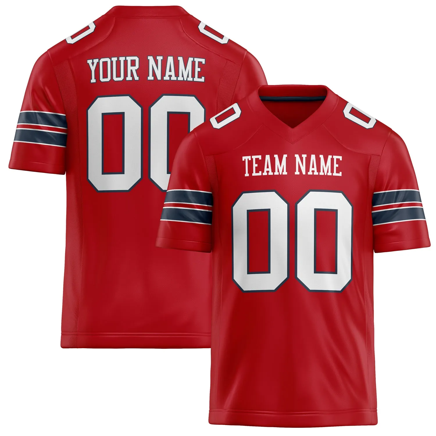 Custom Red White Solid Colour Football Jersey sold by Tailorly