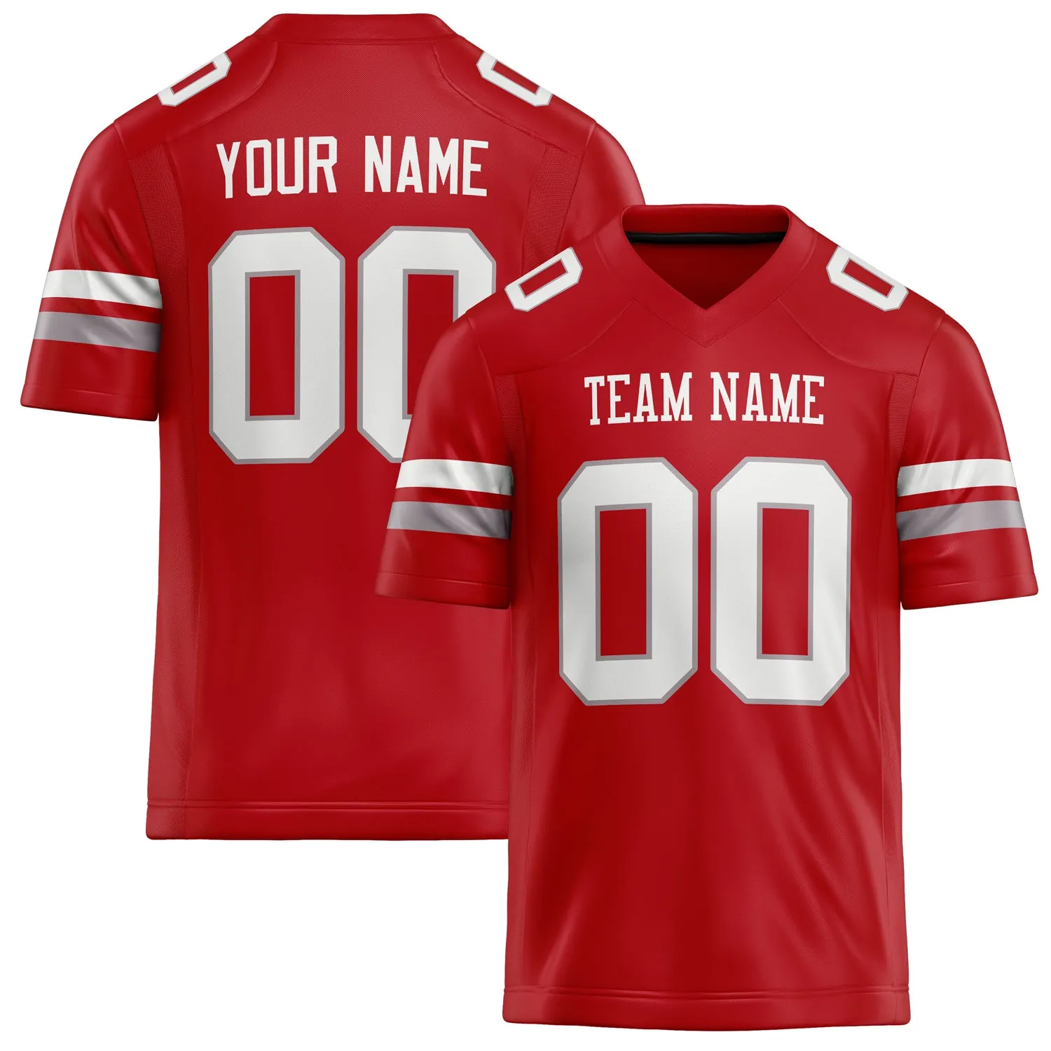 Custom Red White Solid Colour Football Jersey sold by Tailorly