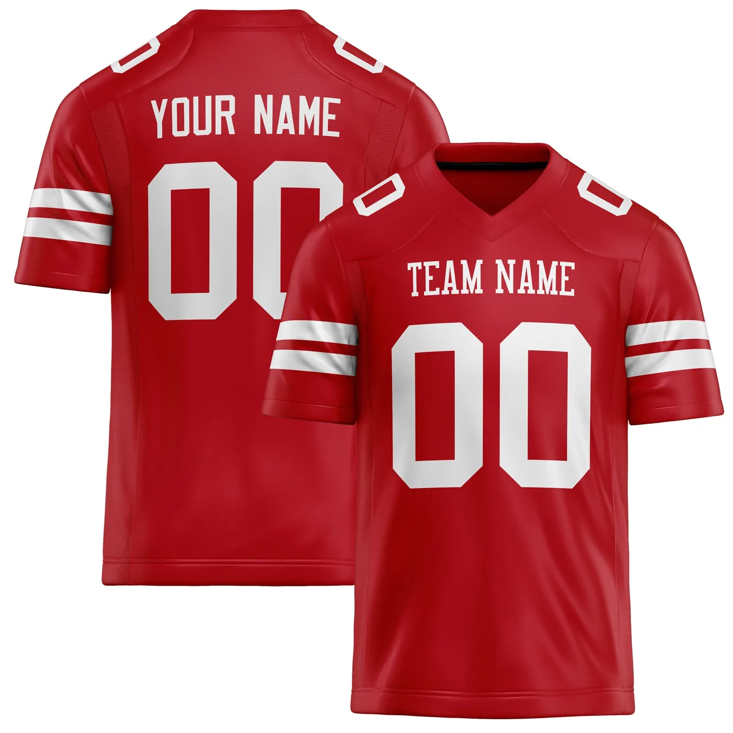 Custom Red White Solid Colour Football Jersey sold by Tailorly
