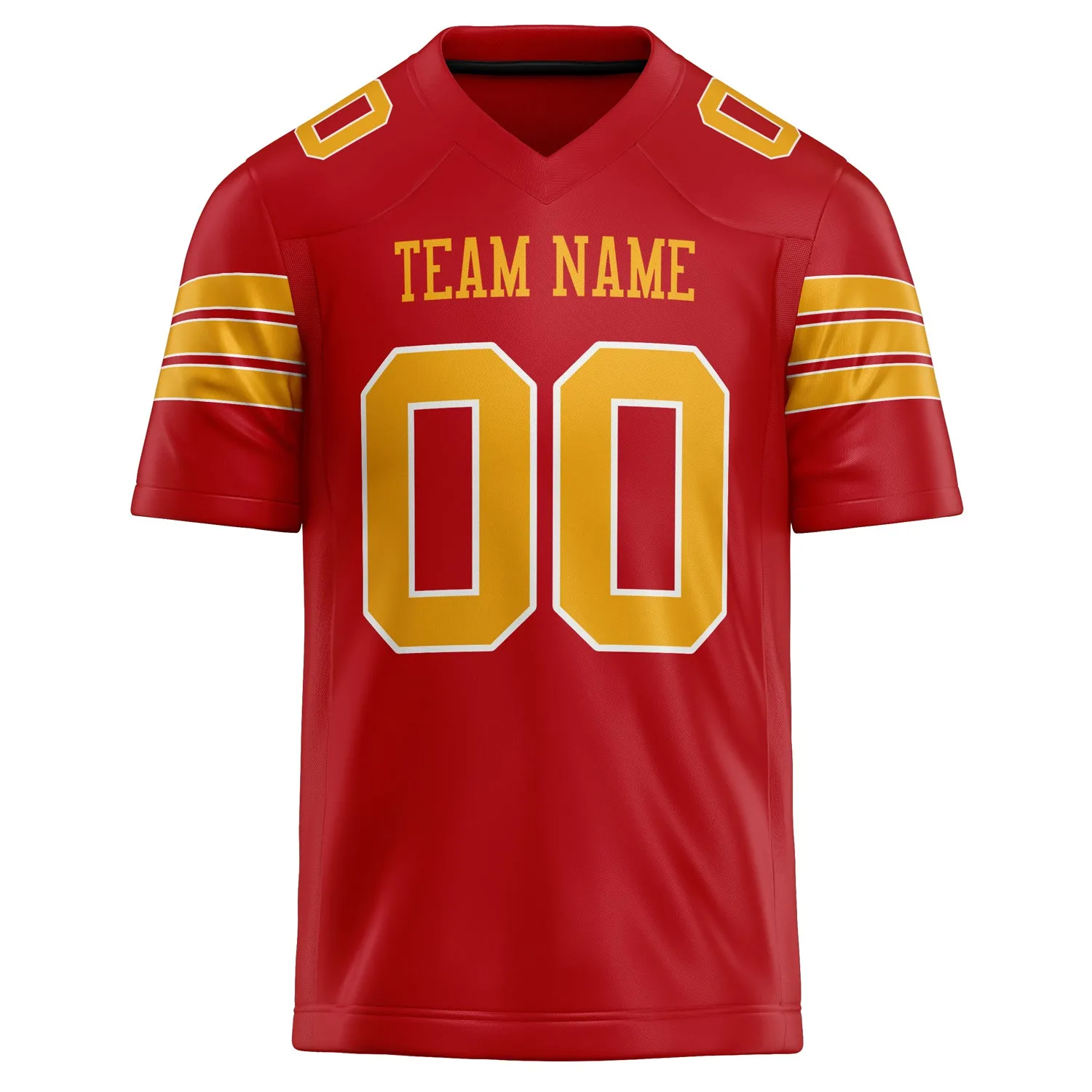 Custom Red Gold Solid Colour Football Jersey sold by Tailorly product image thumbnail 2