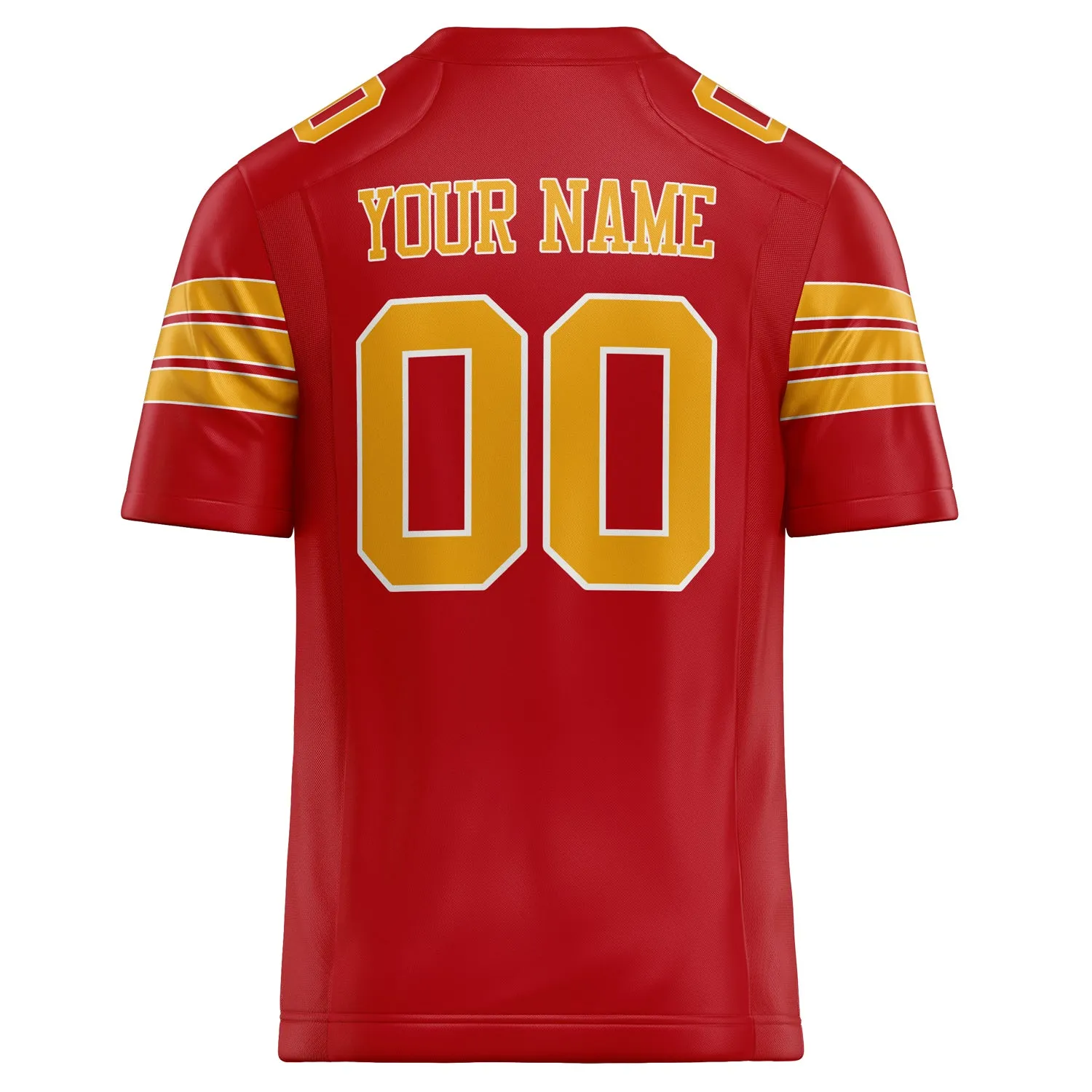 Custom Red Gold Solid Colour Football Jersey sold by Tailorly product image thumbnail 4