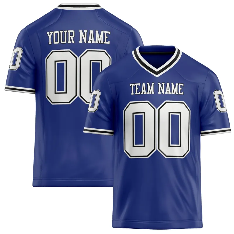 Custom Royal White Solid Colour Football Jersey sold by Tailorly