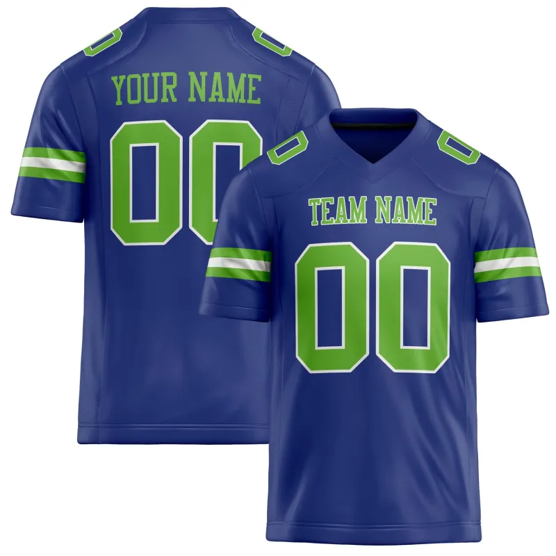 Custom Royal Kelly Green Solid Colour Football Jersey sold by Tailorly