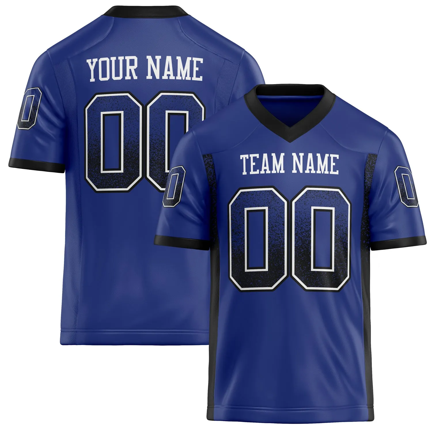 Custom Royal Black Solid Colour Football Jersey sold by Tailorly