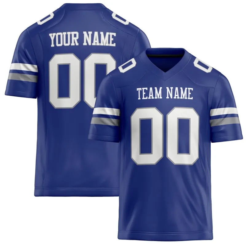 Custom Royal White Solid Colour Football Jersey sold by Tailorly