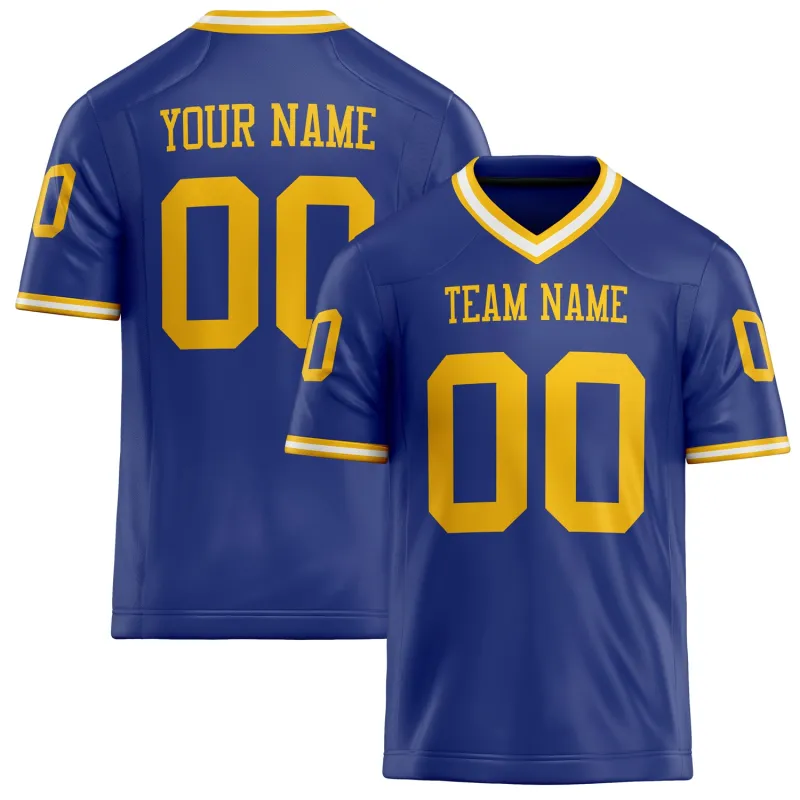 Custom Royal Gold Solid Colour Football Jersey sold by Tailorly