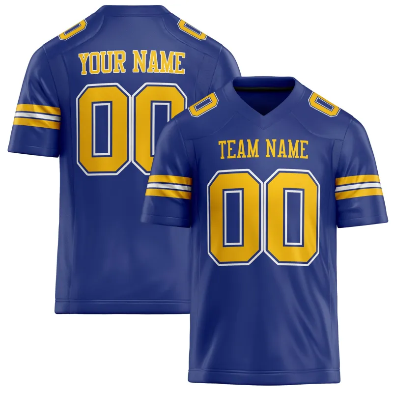 Custom Royal Gold Solid Colour Football Jersey sold by Tailorly