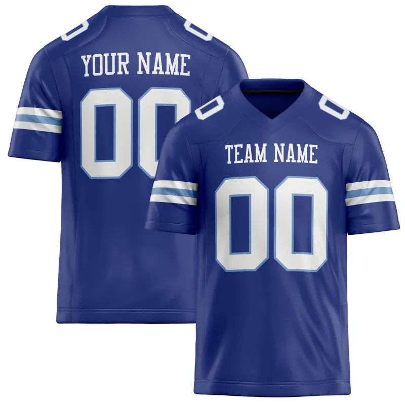 Custom Royal White Solid Colour Football Jersey sold by Tailorly