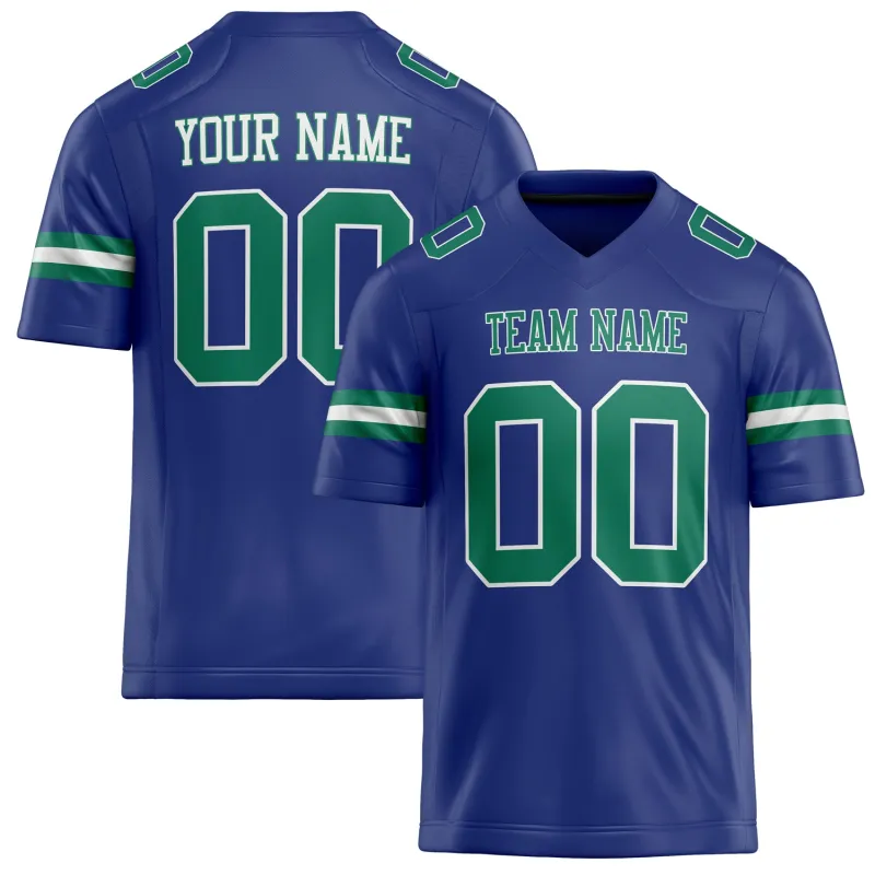 Custom Royal Kelly Green Solid Colour Football Jersey sold by Tailorly