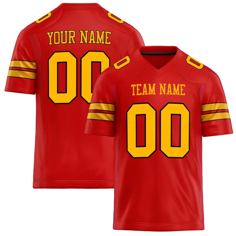 Custom Scarlet Gold Solid Colour Football Jersey sold by Tailorly