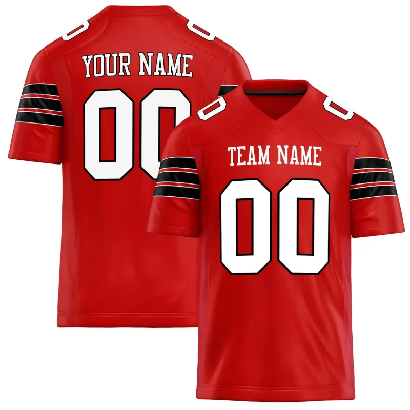 Custom Scarlet White Solid Colour Football Jersey sold by Tailorly