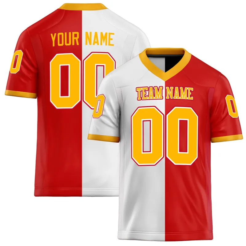 Custom Scarlet White Solid Colour Football Jersey sold by Tailorly