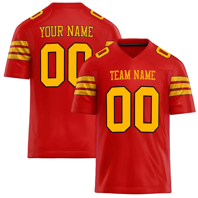 Custom Scarlet Gold Solid Colour Football Jersey sold by Tailorly