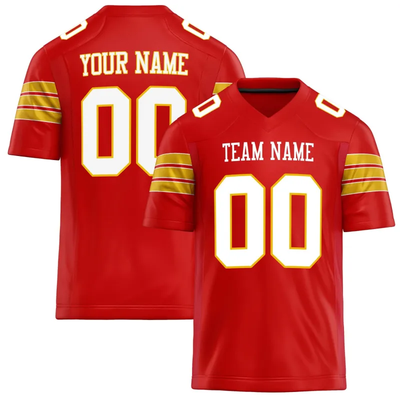 Custom Scarlet White Solid Colour Football Jersey sold by Tailorly