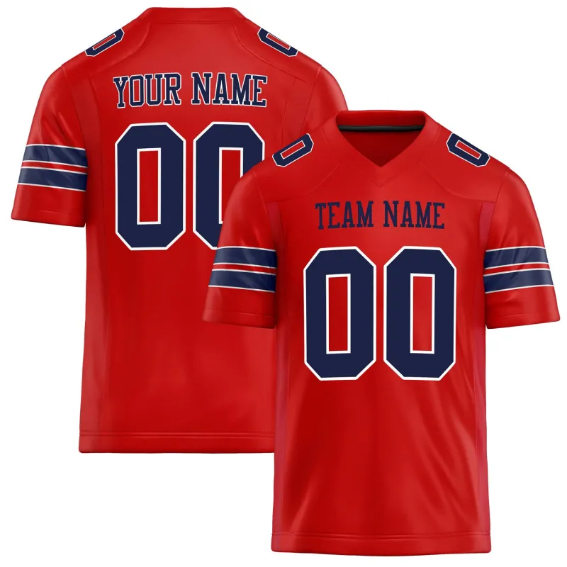 Custom Scarlet Navy Solid Colour Football Jersey sold by Tailorly