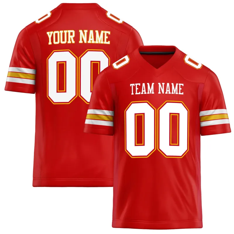 Custom Scarlet White Solid Colour Football Jersey sold by Tailorly