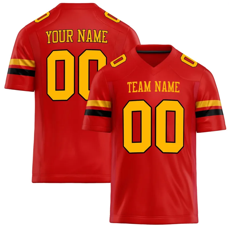 Custom Scarlet Gold Solid Colour Football Jersey sold by Tailorly
