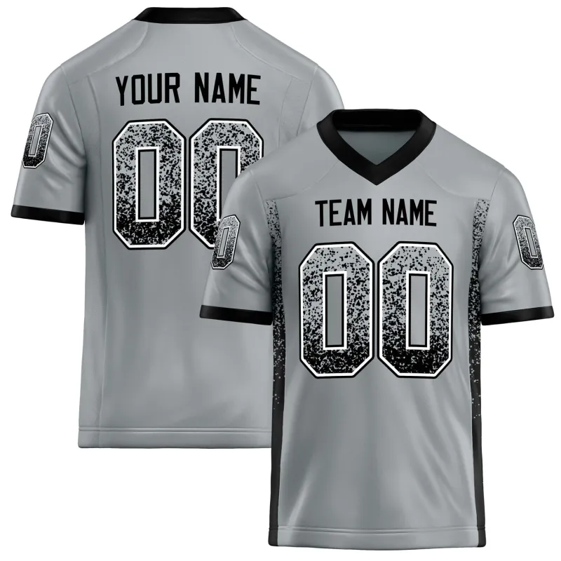 Custom Silver Black Solid Colour Football Jersey sold by Tailorly