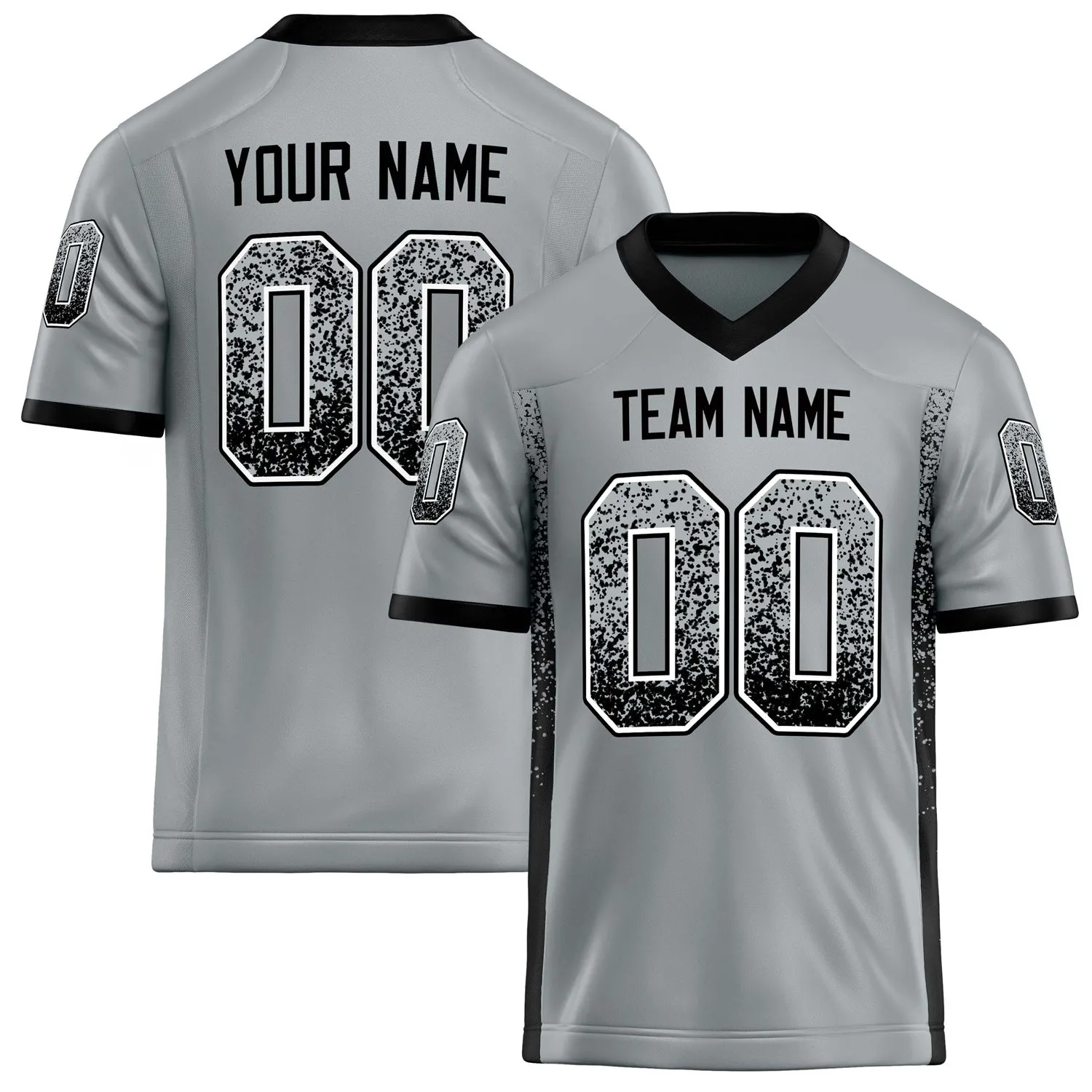 Custom Silver Black Solid Colour Football Jersey sold by Tailorly