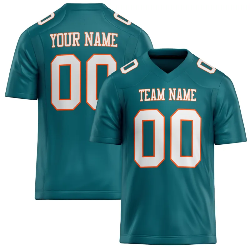 Custom Teal White Solid Colour Football Jersey sold by Tailorly