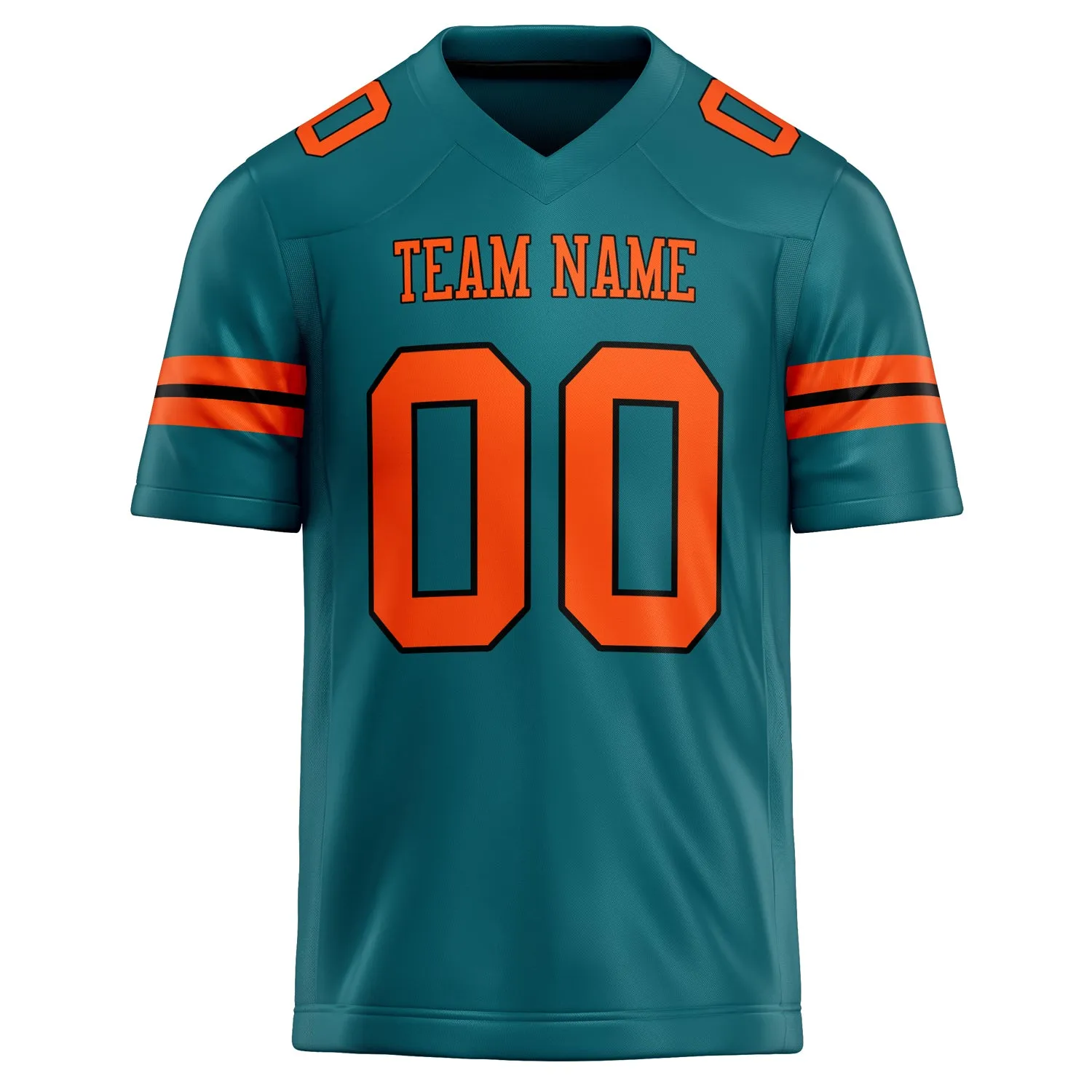 Custom Teal Orange Solid Colour Football Jersey sold by Tailorly product image thumbnail 2