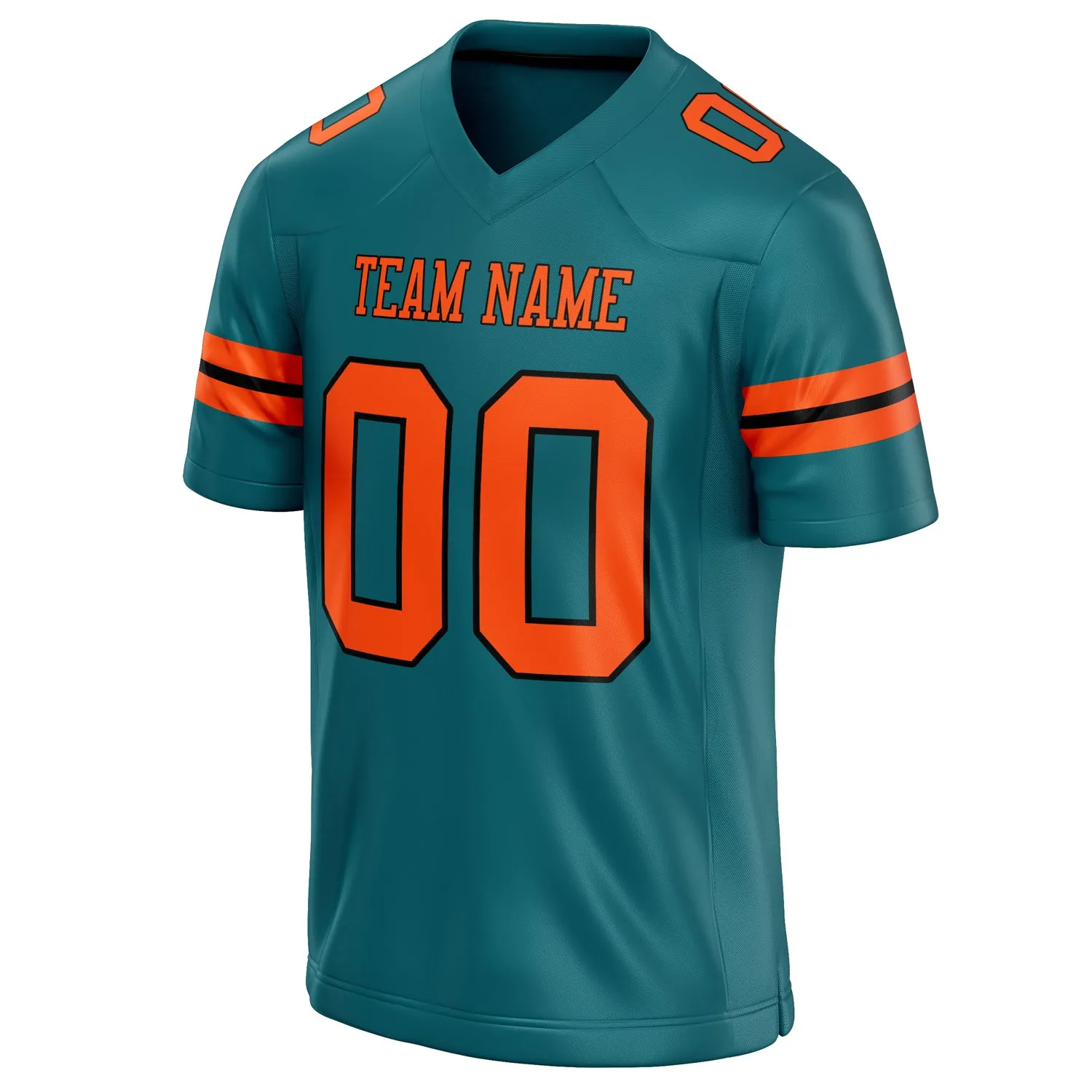 Custom Teal Orange Solid Colour Football Jersey sold by Tailorly product image thumbnail 3