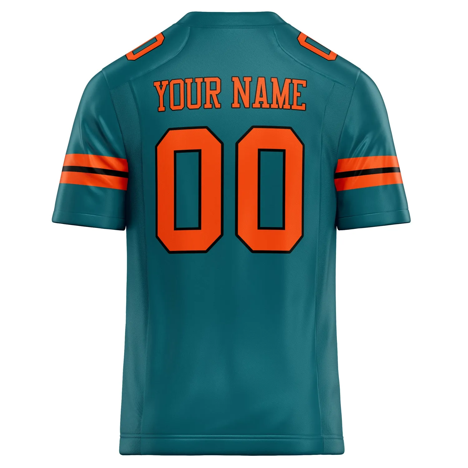 Custom Teal Orange Solid Colour Football Jersey sold by Tailorly product image thumbnail 4