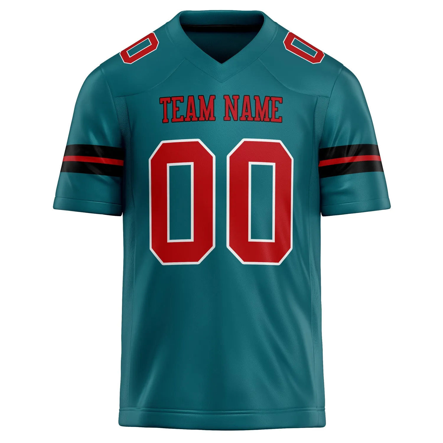 Custom Teal red Solid Colour Football Jersey sold by Tailorly product image thumbnail 2