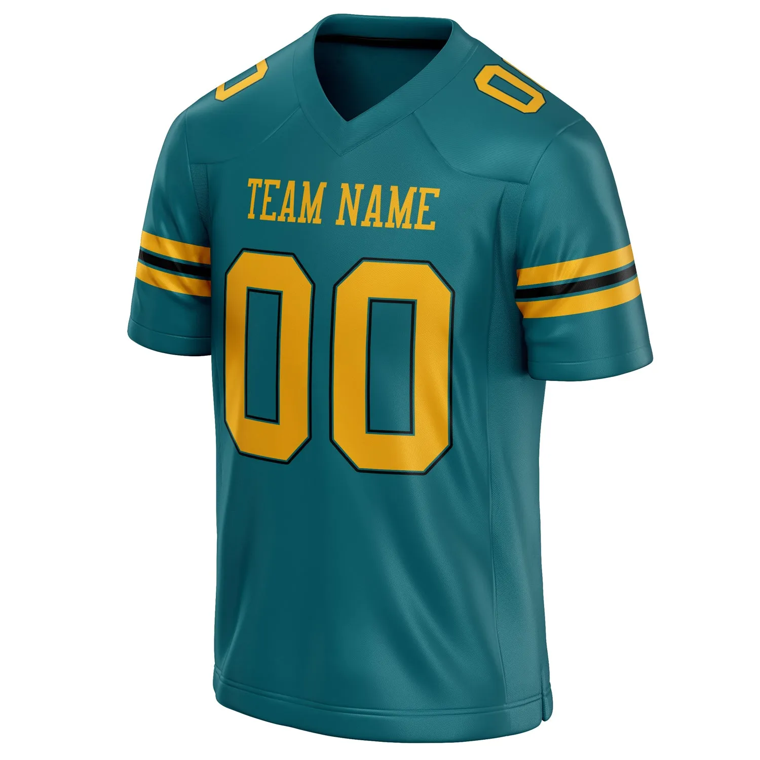Custom Teal Gold Solid Colour Football Jersey sold by Tailorly product image thumbnail 3