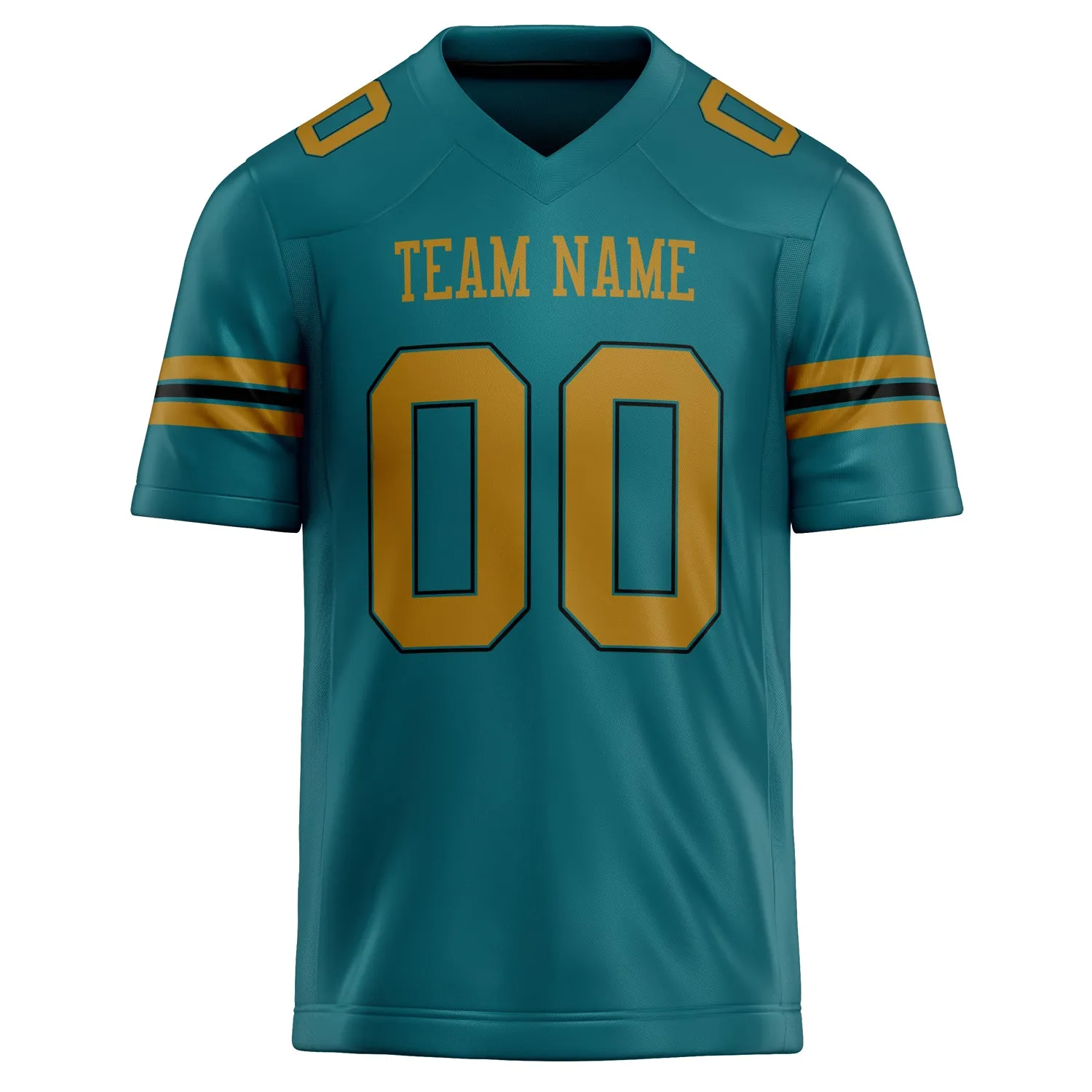 Custom Teal Old Gold Solid Colour Football Jersey sold by Tailorly product image thumbnail 2