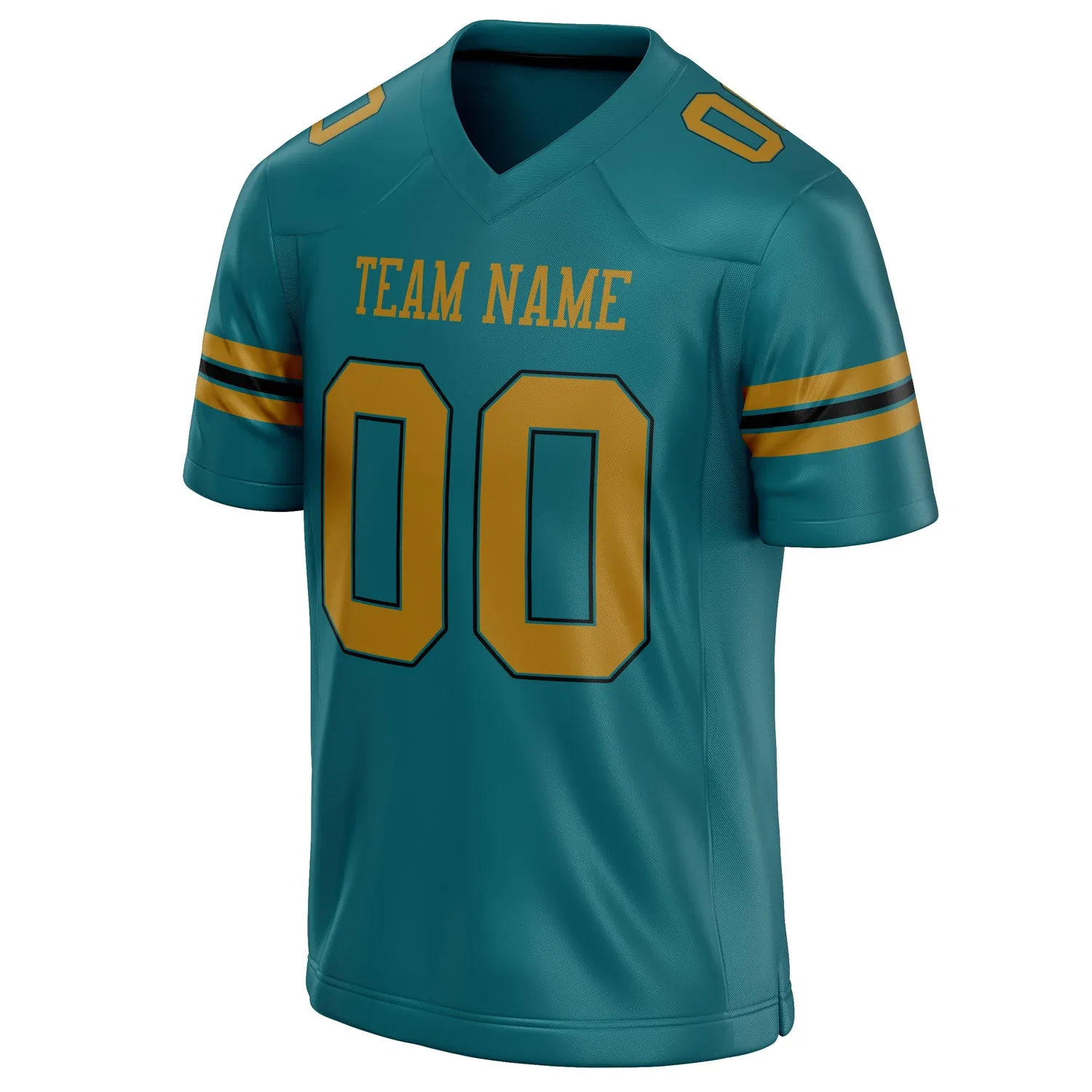 Custom Teal Old Gold Solid Colour Football Jersey sold by Tailorly product image thumbnail 3
