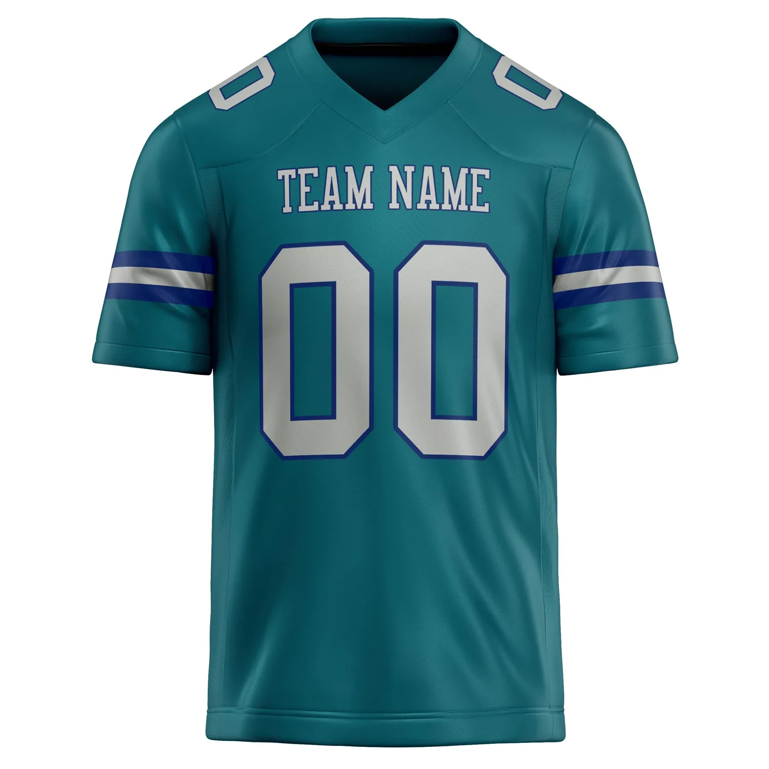 Custom Teal Gray Solid Colour Football Jersey sold by Tailorly product image thumbnail 2