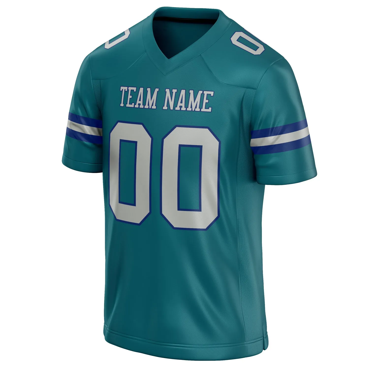 Custom Teal Gray Solid Colour Football Jersey sold by Tailorly product image thumbnail 3